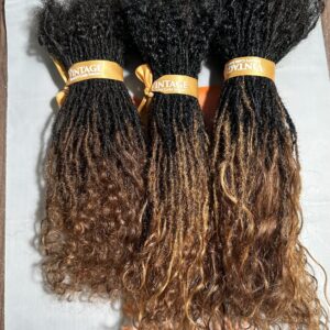 HANDMADE SISTERLOCS WITH CURLS HUMAN HAIR (Colour 1B/30 Ombre)