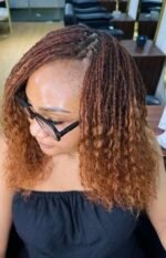 0.1-0.2mm PREORDER Interlocking Locs Extensions Wavy Curl Human Hair (Colour 30/35 Ombre) - Image 2